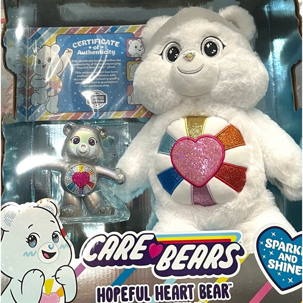 Care Bears Hopeful Heart Bear Collector’s Edition Set All Sparkle and Shine